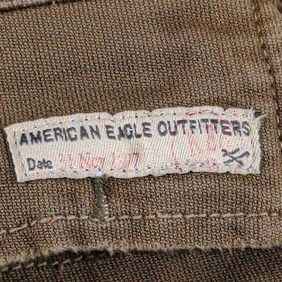 Vtg American Eagle Womens 2 Cargo Shorts Cotton Khaki Brown Low Rise Utility Y2K - Picture 13 of 14
